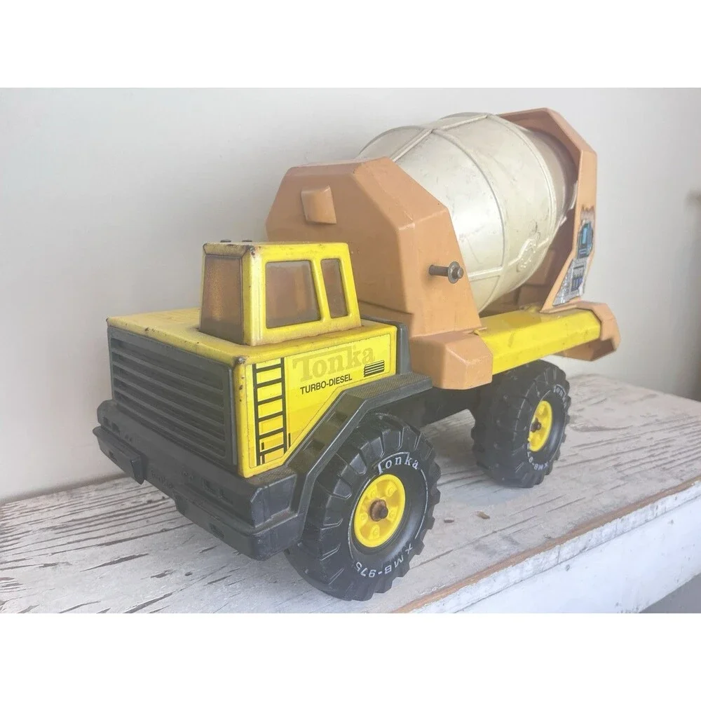 Vintage 1980s Tonka Cement Mixer Truck Turbo Diesel XMB-975 Pressed Steel